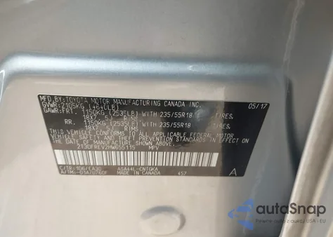 2017 Toyota Rav4 Limited/Se/Platinum z USA, uszkodzony, nr VIN 2T3DFREV2HW655115